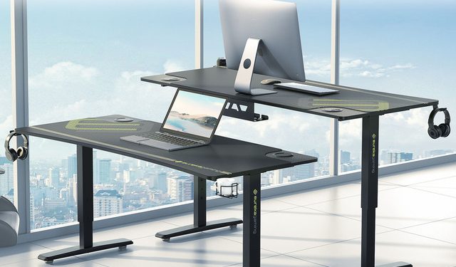 Eureka Ergonomic Gaming Desk IM 63 Manual Height Adjustable Desk